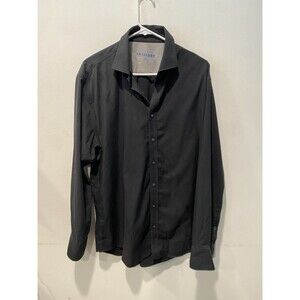 Twillory Shirt Men 17. 5 34-35 Black Performance Dress Button Front Tailored Fit